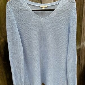 Eileen Fisher Sky Blue V-Neck Sweater size Medium.
